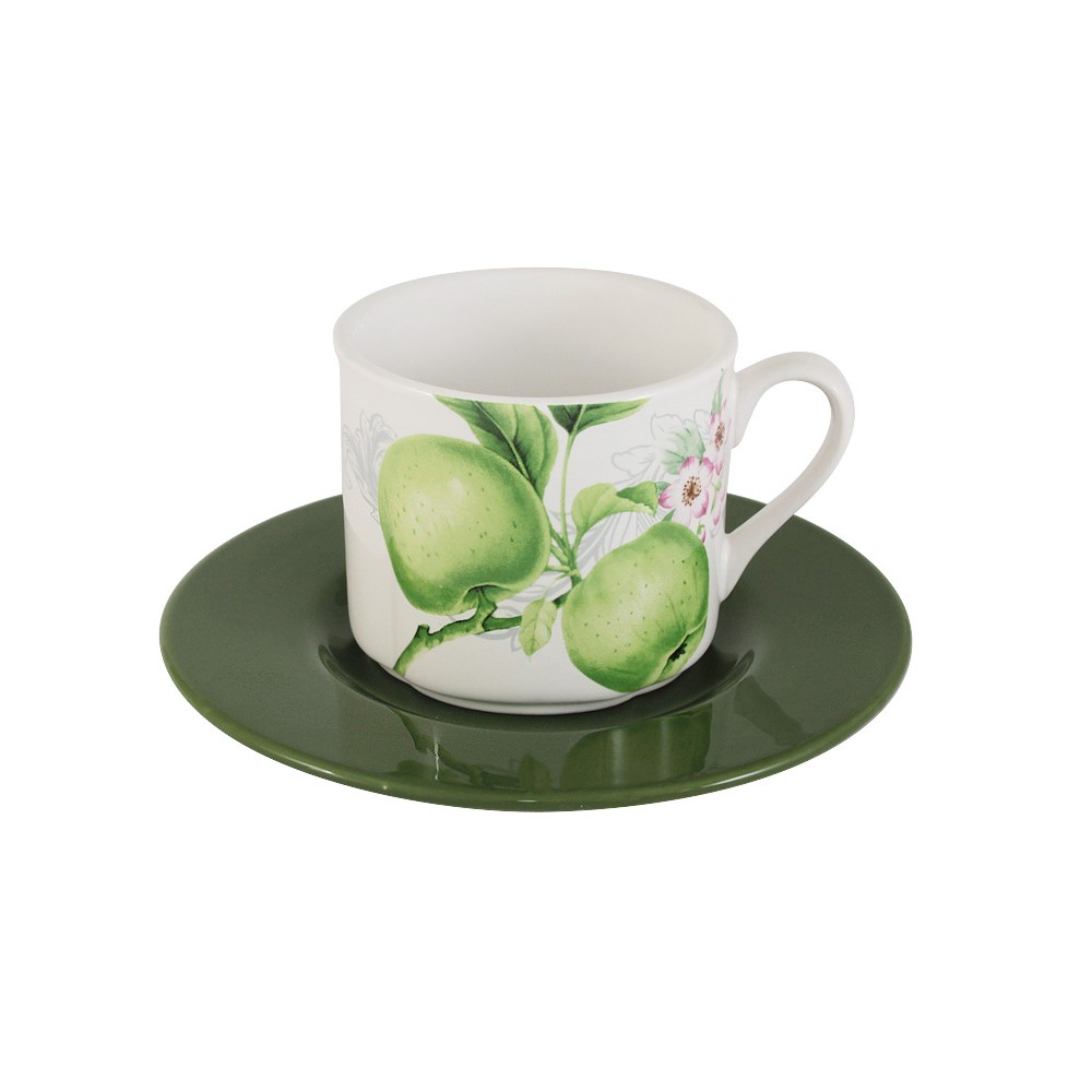 Чашка с блюдцем Зеленое яблоко, 250 мл, IMARI