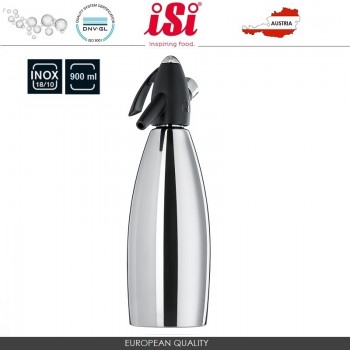 Сифон для газирования воды, 0.9 л, сталь нержавеющая, iSi