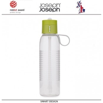 Бутылка Dot Active с контролем потребления воды, 750 мл, зеленая, Joseph Joseph