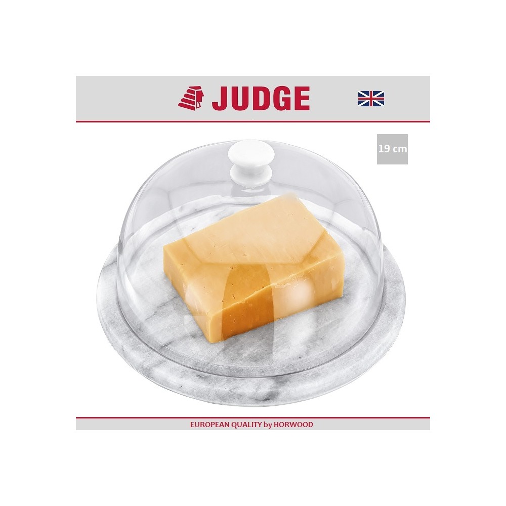 Блюдо Marble с колпаком для сыра, десерта, закусок, D 19 см, мрамор, JUDGE