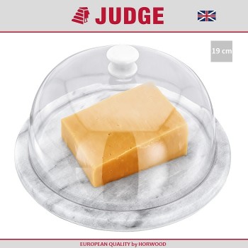 Блюдо Marble с колпаком для сыра, десерта, закусок, D 19 см, мрамор, JUDGE