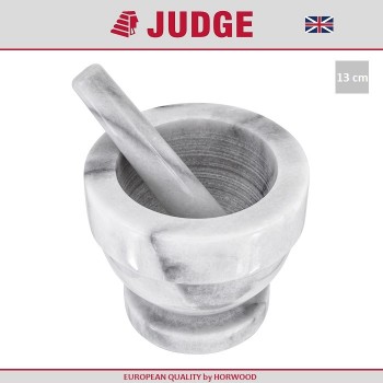 Ступка Marble с пестиком, D 13 см, мрамор светлый, JUDGE