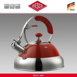 Наплитный чайник Classic Line со свистком, 2,7 литра, цвет красный, сталь нержавеющая, эмаль, Wesco
