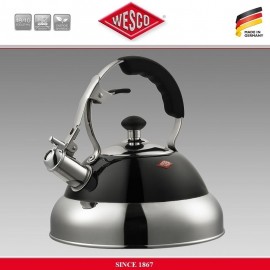 Наплитный чайник Classic Line со свистком, 2,7 литра, цвет черный, сталь нержавеющая, эмаль, Wesco