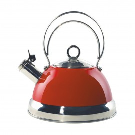 Наплитный чайник RETRO со свистком, 2,5 литра, цвет красный, сталь нержавеющая, эмаль, Wesco