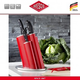 Набор кухонных ножей на подставке, 5 предметов, цвет черный, серия ASIA Style, Wesco