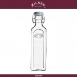 Бутылка Clip Top квадратная с мерными делениями, 1 литр, стекло, KILNER, Англия