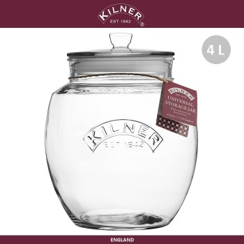 Банка Push Top, 4 л, стекло, KILNER