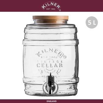 Диспенсер Barrel для лимонада и холодных напитков, 5 л, KILNER