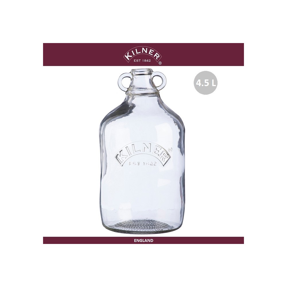 Бутылка Demi John для воды, кваса, вина, 4.5 л, стекло, KILNER