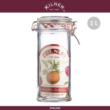 Банка Signature Clip Top, 1 л, стекло, KILNER