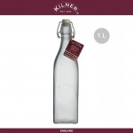 Бутылка Clip Top, 1 л, голубое матовое стекло, KILNER