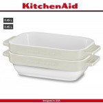 Набор керамических блюд Ceramic для запекания и подачи, 2 шт, кремовый, KitchenAid 