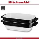 Набор керамических блюд Ceramic для запекания и подачи, 2 шт, черный, KitchenAid 