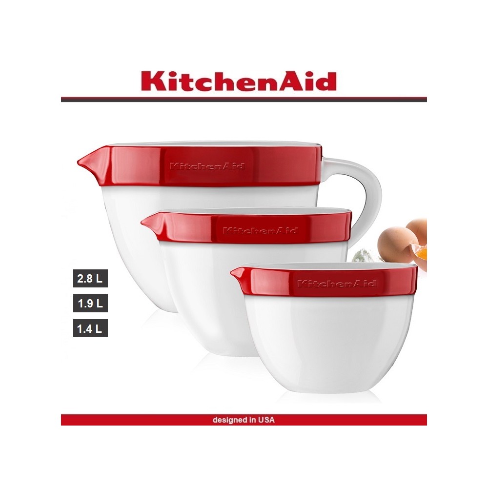 Набор мерных керамических чаш Ceramic, 3 шт, KitchenAid 