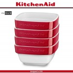 Набор керамических рамекинов Ceramic для запекания и подачи, 4 шт, красный, KitchenAid 