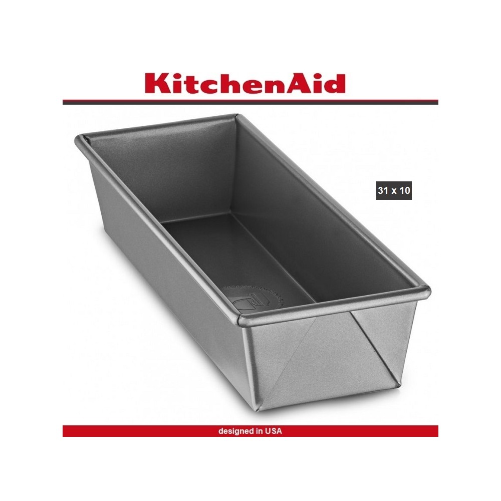 Антипригарная форма Prof для кекса, хлеба, 31 х 10 см, профессиональная сталь, KitchenAid 