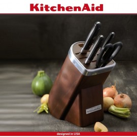 Набор кухонных ножей Natural, 5 предметов, подставка ясень, KitchenAid