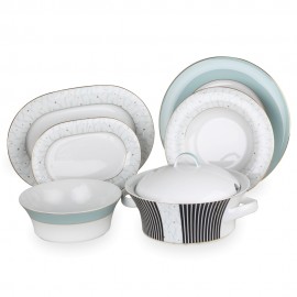 Сервиз обеденный на 6 персон, 16 предметов, декор Swing Blau, серия Jade, KOENIGLICH TETTAU