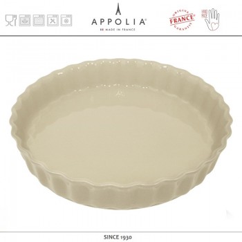 Форма для пирога DELICES CREAM, D 28 см, керамика ручной работы, APPOLIA