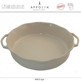 Глубокая круглая форма L DELICES CREAM, D 29.6 см, керамика ручной работы, APPOLIA