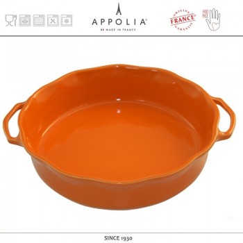 Глубокая круглая форма L DELICES MANDARINE, D 29.6 см, керамика ручной работы, APPOLIA