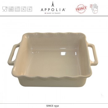 Форма квадратная S DELICES CREAM, 24.5 х 20.8 см, керамика ручной работы, APPOLIA