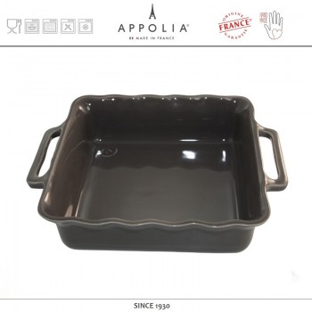 Форма квадратная S DELICES DARK GREY, 24.5 х 20.8 см, керамика ручной работы, APPOLIA
