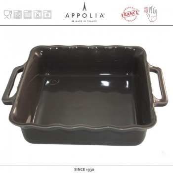Форма квадратная XL DELICES DARK GREY, 34.5 х 29.6 см, керамика ручной работы, APPOLIA
