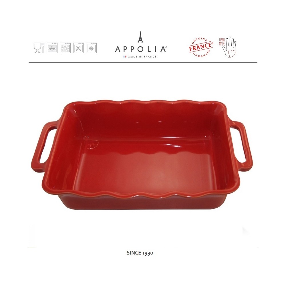 Форма прямоугольная XL DELICES CHERRY, 37.5 x 23.8 см, керамика ручной работы, APPOLIA