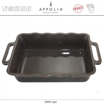 Форма прямоугольная XL DELICES DARK GREY, 37.5 x 23.8 см, керамика ручной работы, APPOLIA