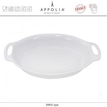 Форма овальная M HARMONIE WHITE, 26.5 x 17.8 см, керамика ручной работы, APPOLIA