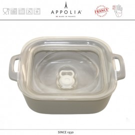 Форма с вакуумной крышкой S HARMONIE PEARL GERY, 21.5 x 17.7 см, керамика ручной работы, APPOLIA