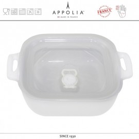 Форма с вакуумной крышкой M HARMONIE WHITE, 25.5 x 19.5 см, керамика ручной работы, APPOLIA Форма с вакуумной крышкой M HARMONIE WHITE, 25.5 x 19.5 см, керамика ручной работы, APPOLIA