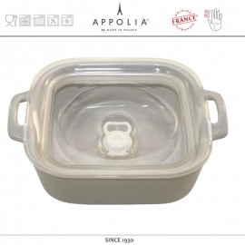 Форма с вакуумной крышкой M HARMONIE PEARL GREY, 25.5 x 19.5 см, керамика ручной работы, APPOLIA