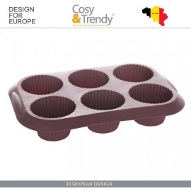 Форма LOVE BAKING на 6 кексов, силикон жаропрочный пищевой, COSY&TRENDY
