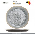 Тарелка LAGUNA BLUE GREY ручной работы, D 26.5 см, каменная керамика, COSY&TRENDY