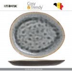 Тарелка LAGUNA BLUE GREY ручной работы, L 27 см, W 23 см, каменная керамика, COSY&TRENDY