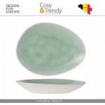 Десертная (закусочная) тарелка SPIRIT GREEN ручной работы, 15 x 11 см, каменная керамика, COSY&TRENDY