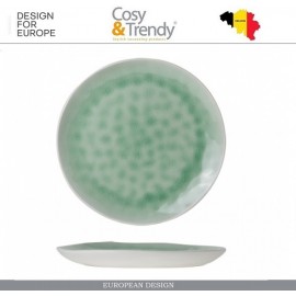Десертная (закусочная) тарелка SPIRIT GREEN ручной работы, D 20 см, каменная керамика, COSY&TRENDY