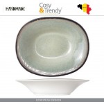 Глубокая тарелка FEZ GREEN ручной работы овальная, L 21,5 см, W 17,5 см, каменная керамика, COSY&TRENDY