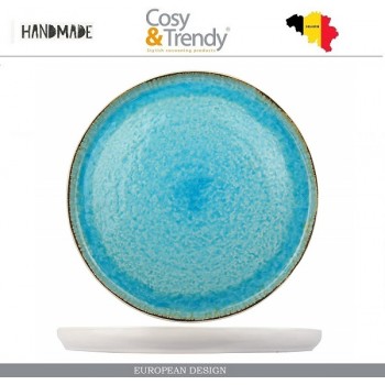 Блюдо-тарелка LAGUNA AZZURO ручной работы, D 31 см, каменная керамика, COSY&TRENDY