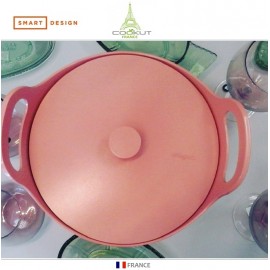 Антипригарная кастрюля-жаровня Ma Jolie Cocotte для плиты и духовки, 5 л., 24 см, белый, COOKUT