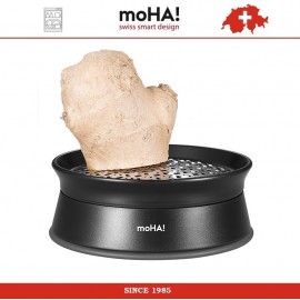 GINGER терка для имбиря, мускатного ореха, чеснока и цедры, с очисткой лезвия и контейнером, MOHA