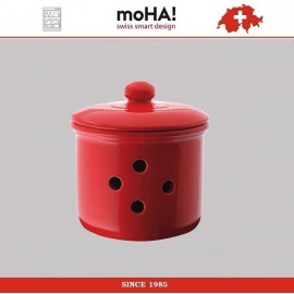 Емкость UNIO для чеснока керамическая красная, D 11.5 cм, MOHA