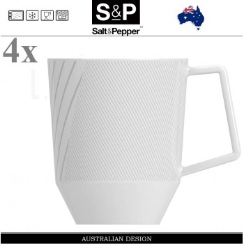 Набор кружек MALVERN для кофе, на 4 персоны, 350 мл, Salt&Pepper