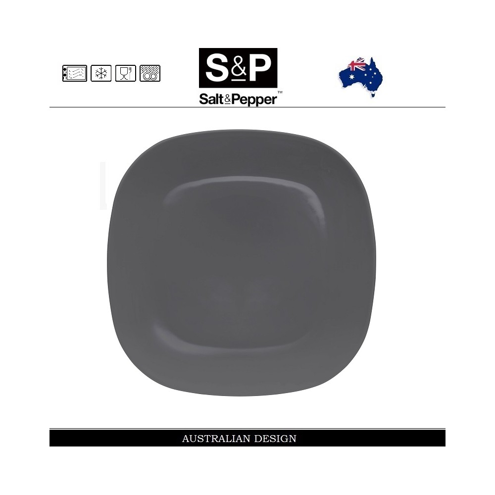 Тарелка SHADE BLACK, 19 см, цвет уголь, керамика, SALT&PEPPER