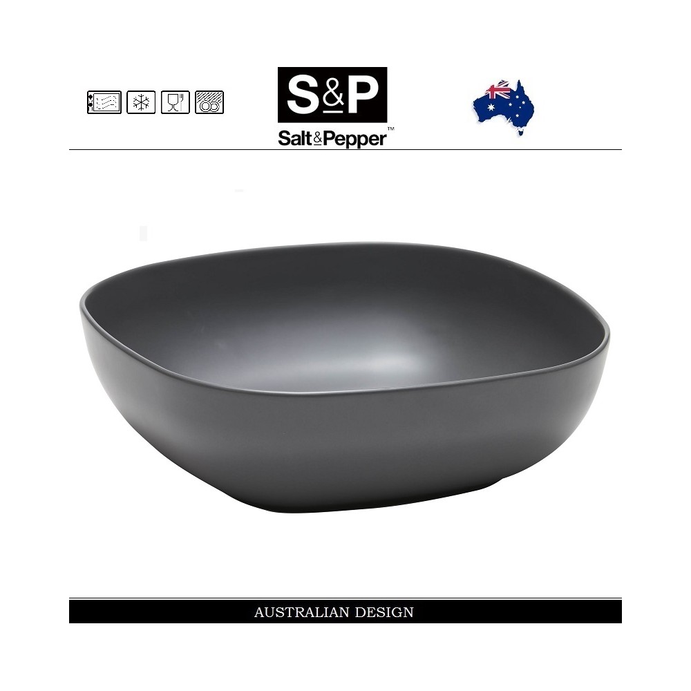 Миска-салатник SHADE BLACK, 24 см, цвет уголь, керамика, SALT&PEPPER