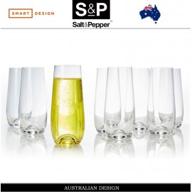 Набор POLO дизайнерские бокалы без ножки для шампанского, 8 шт, 230 мл, Salt&Pepper