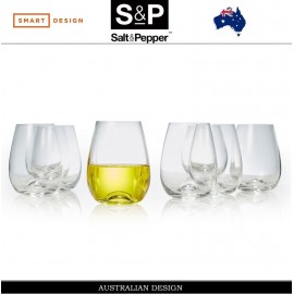 Набор POLO дизайнерские бокалы без ножки для вина, 8 шт, 460 мл, Salt&Pepper